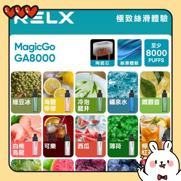 RELX GA 8000口拋棄式電子煙 RELX一次性電子菸 正品現貨  當天可出貨 新日期 08/31